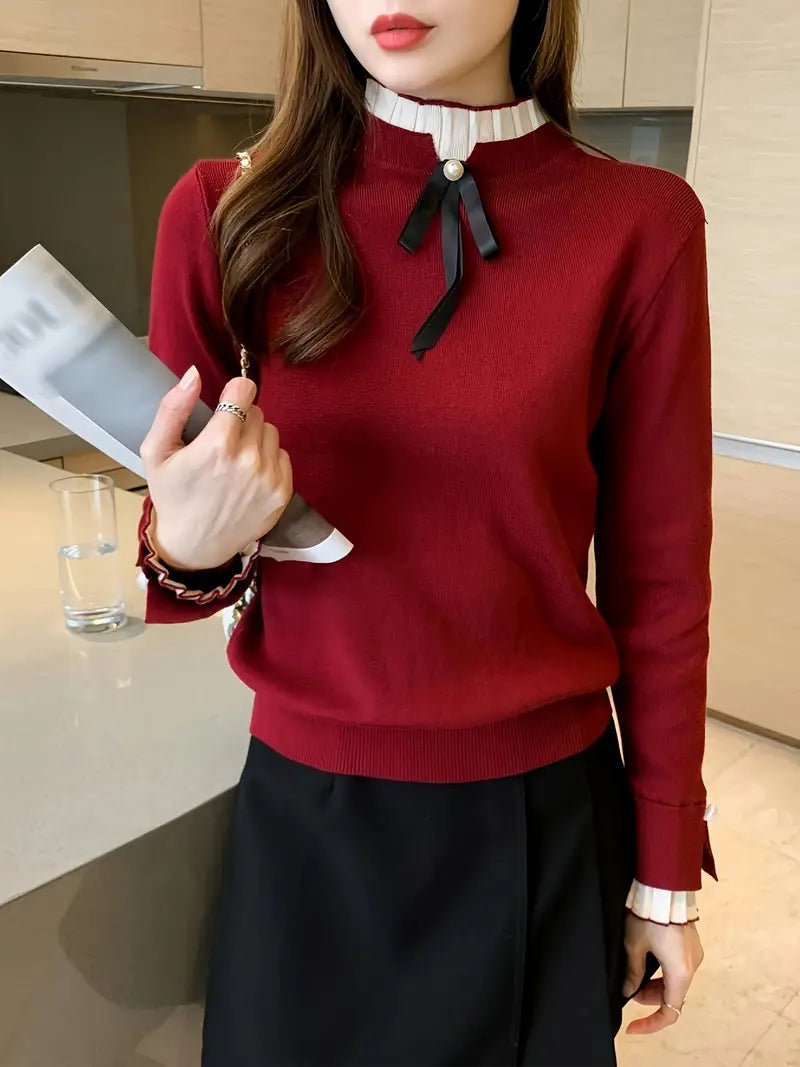 Quinn – Top elegante in cotone con colletto a volant