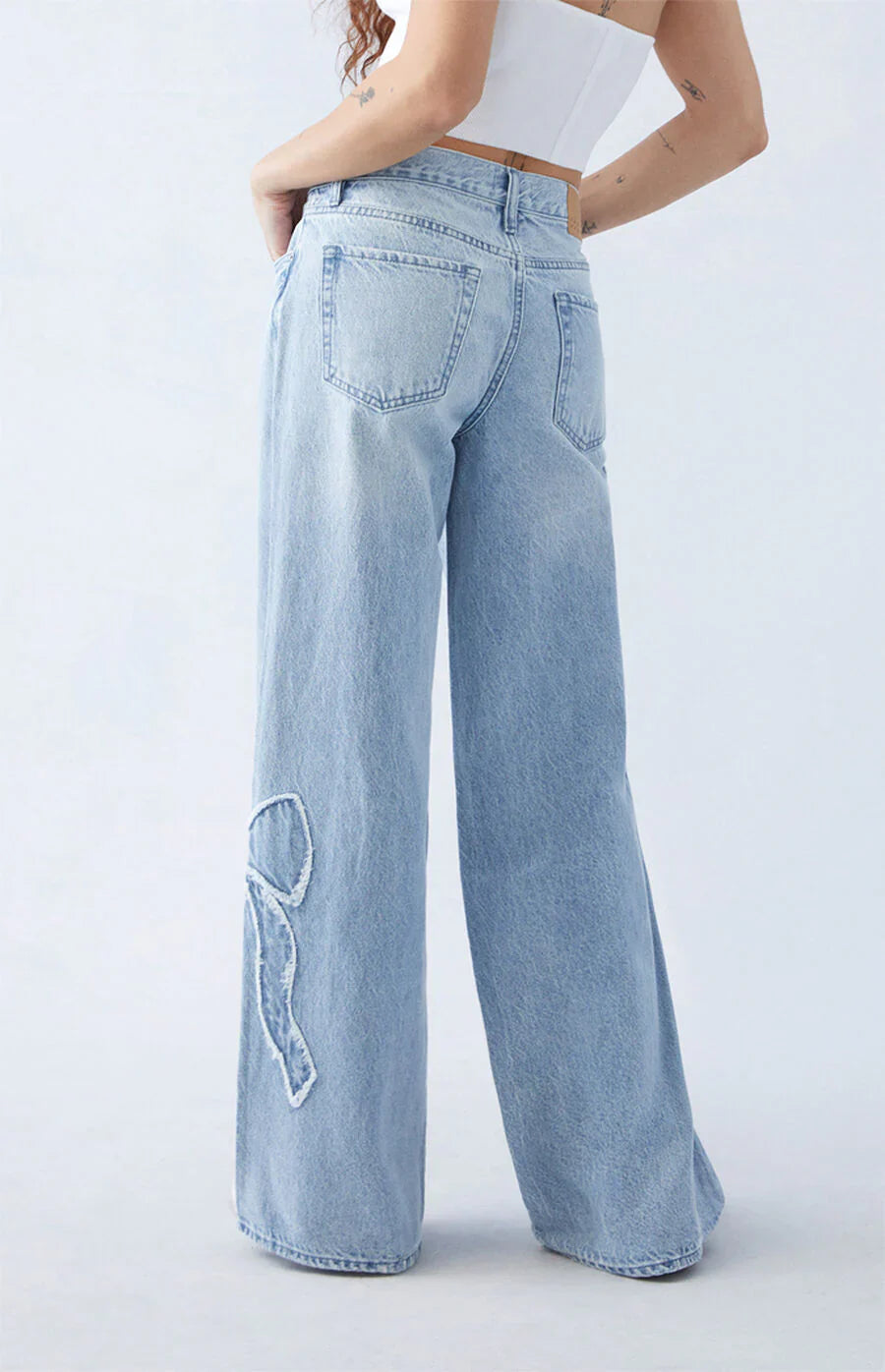 Altheza – Pantaloni vintage in denim a gamba larga
