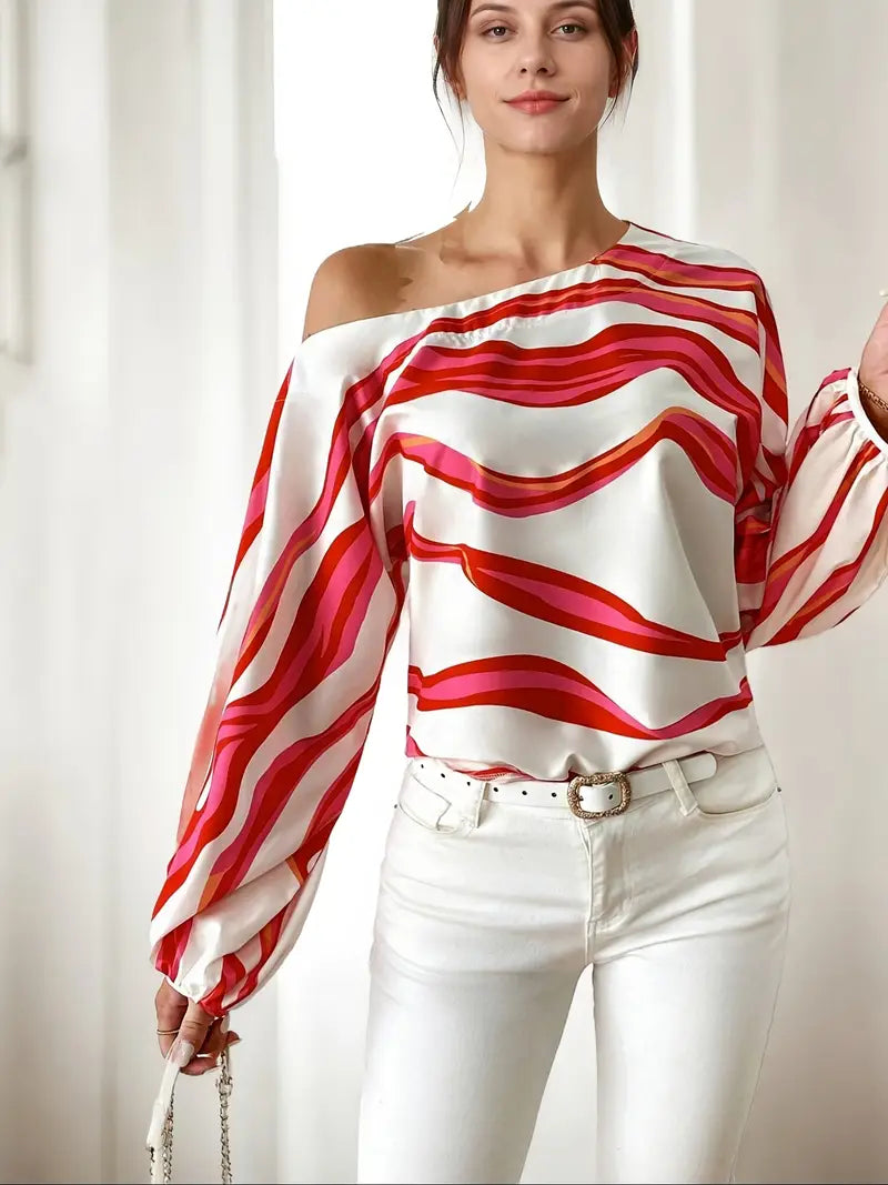 Ivora – Elegante camicetta a maniche lunghe con una spalla