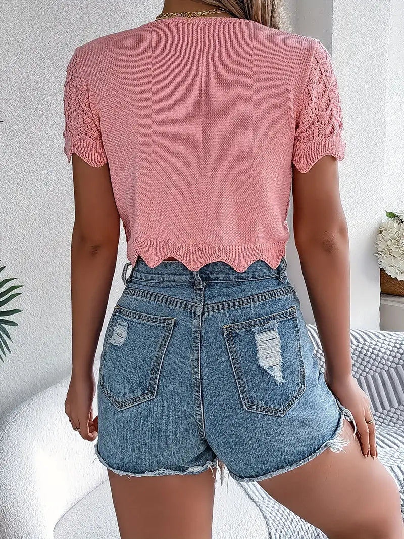 Zephyra – Elegante top in maglia all'uncinetto