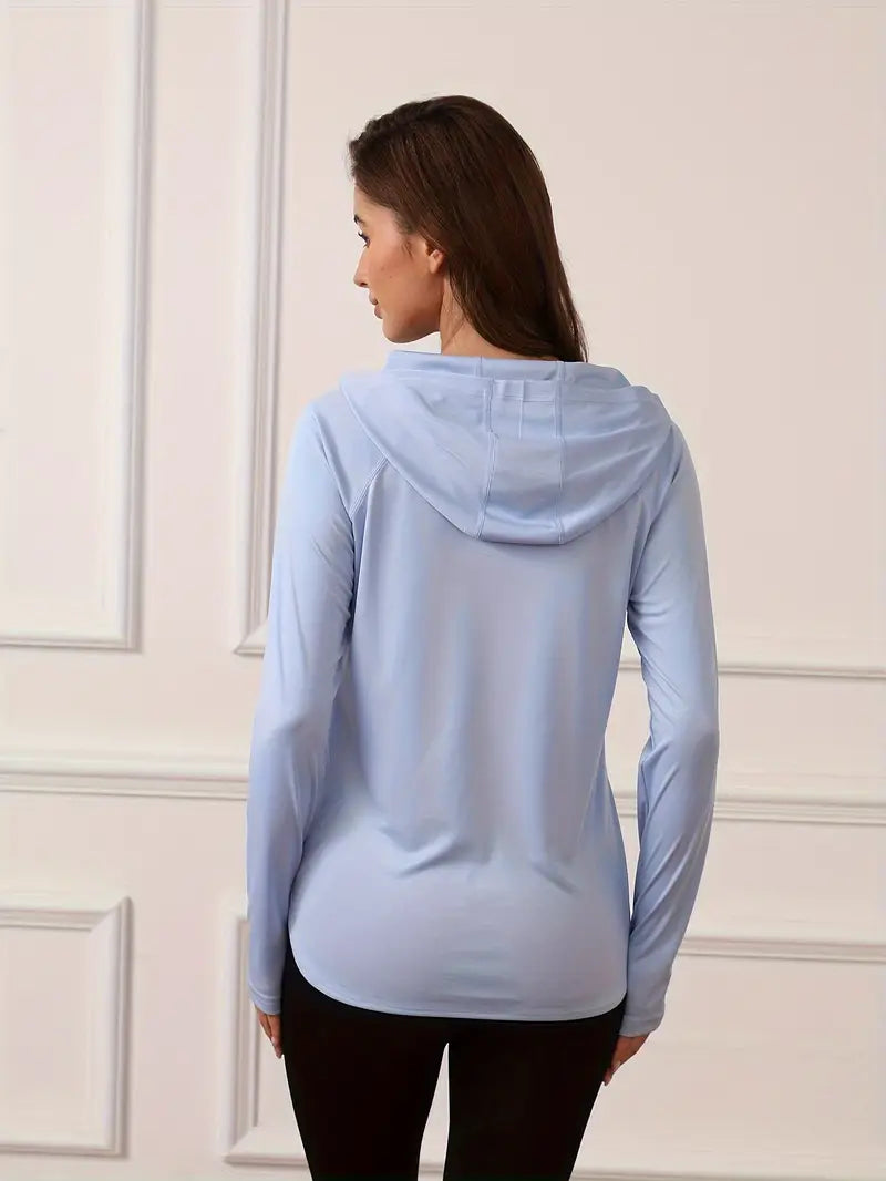 Viletta – Elegante e leggero top con cappuccio e maniche lunghe