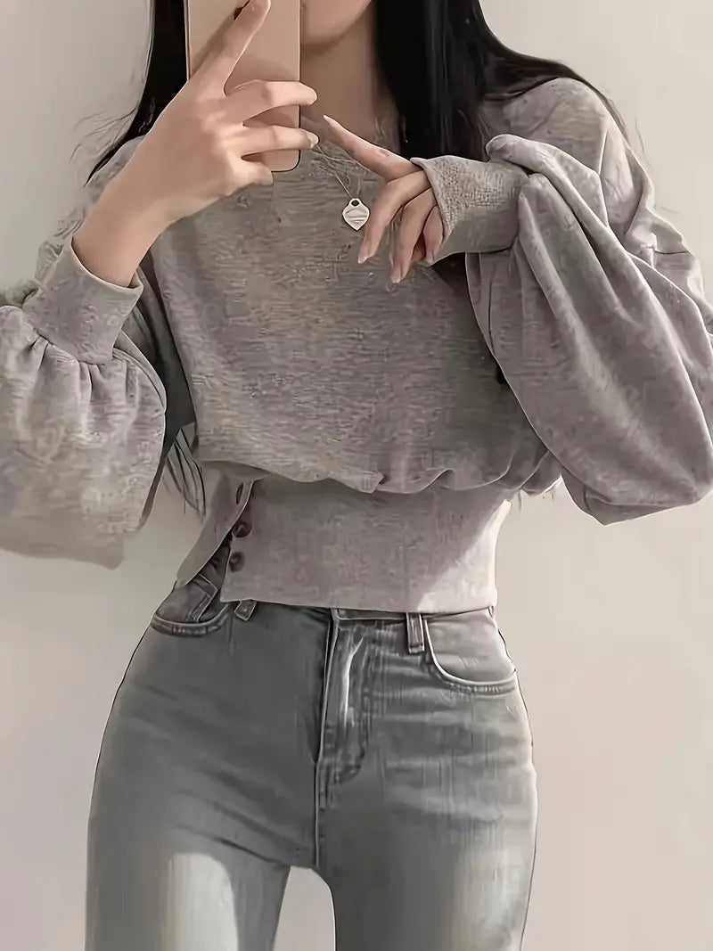 Ebbe – Maglione elegante con maniche corte a palloncino