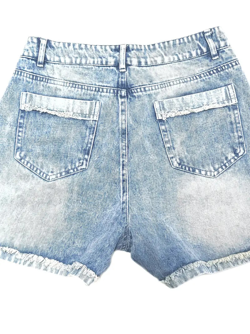 Seraphira – Eleganti shorts in jeans di cotone a vita alta