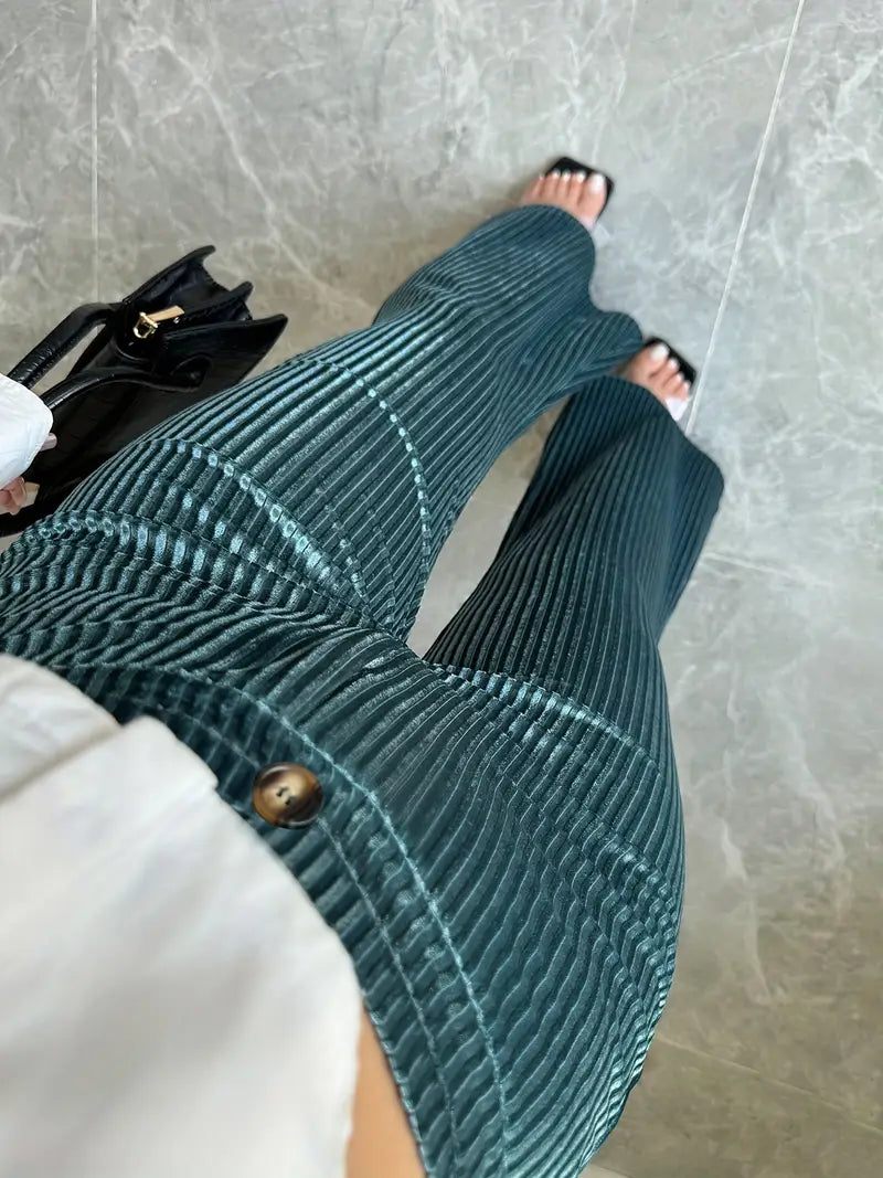 Cinta – Pantaloni svasati in velluto a vita alta