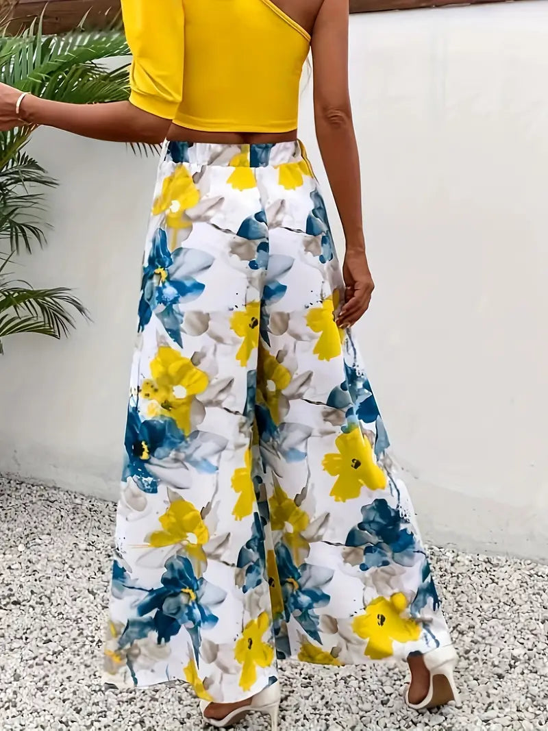 Syvaris – Pantaloni ampi con motivo floreale