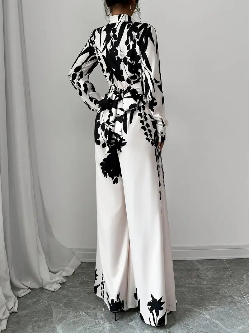 Minerva – Tuta floreale a gamba ampia