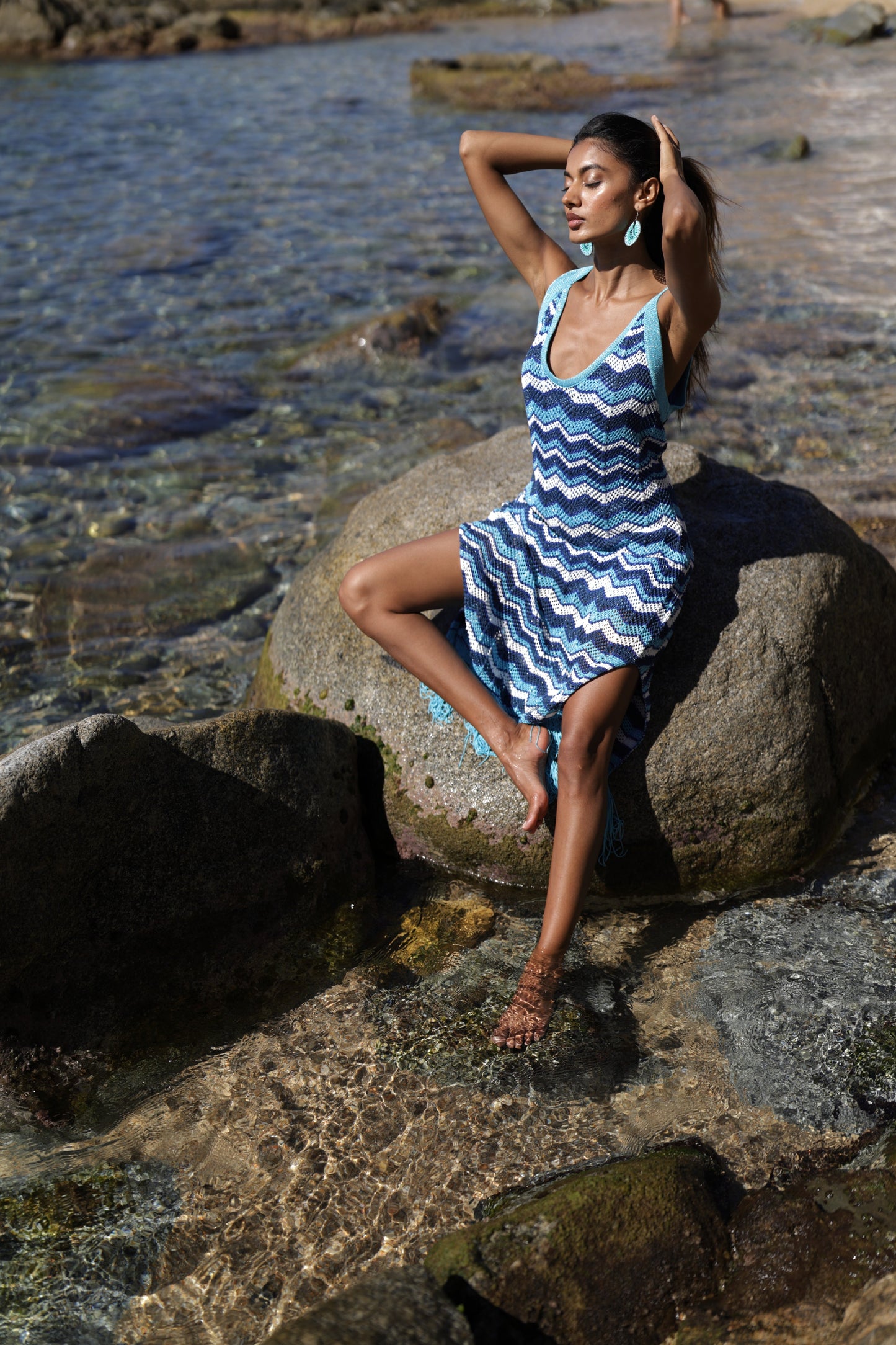 Annalisa - Abito Tubino Lungo Crochet Stile Unico