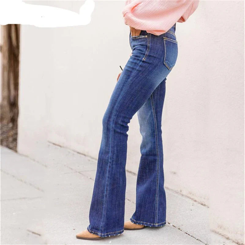 Quinette – Jeans neri a vita alta bootcut