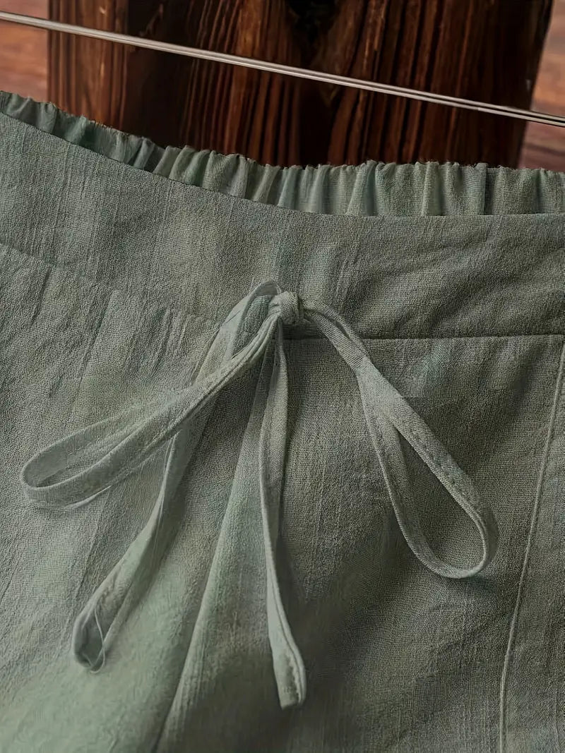 Xavendra - Pantaloni eleganti a gamba larga ricamati