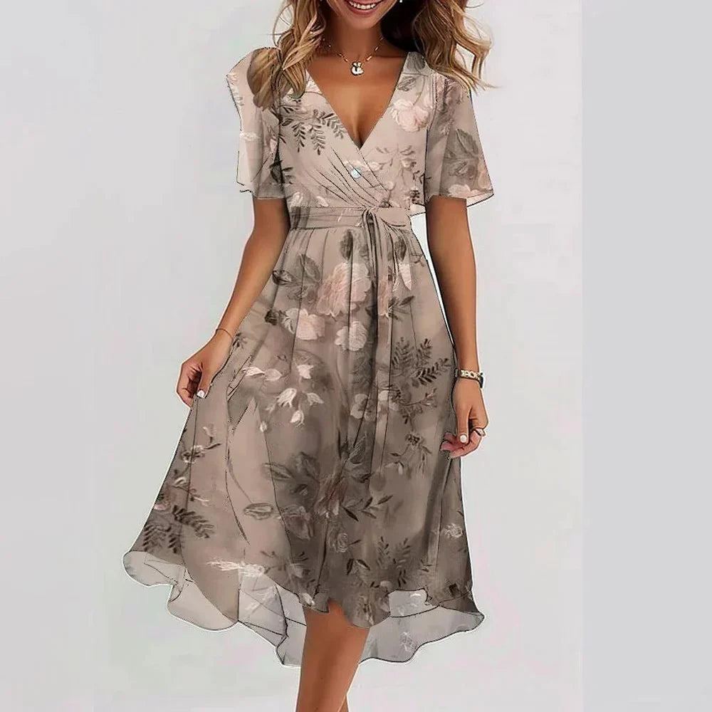 Sichelle – Abito leggero in chiffon con stampa