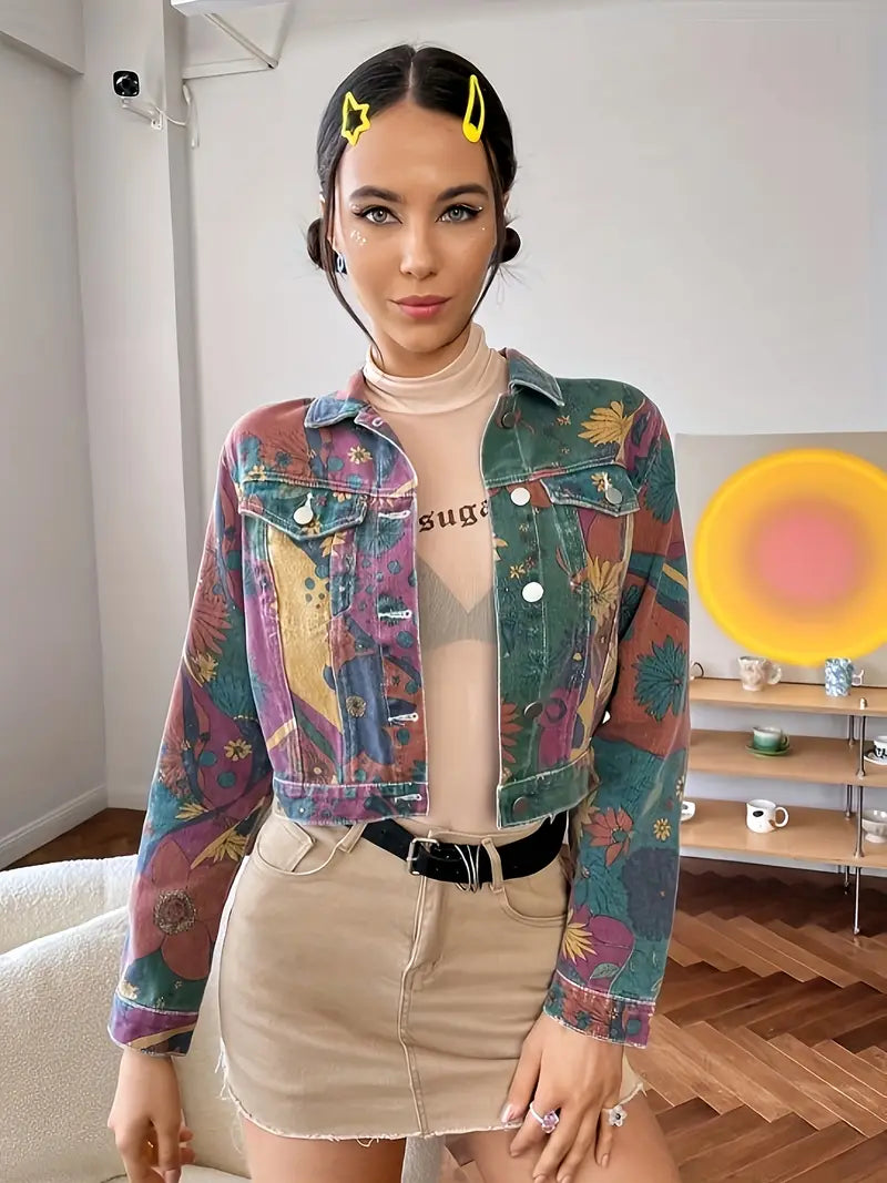 Hazel – Giacca corta in jeans colorata