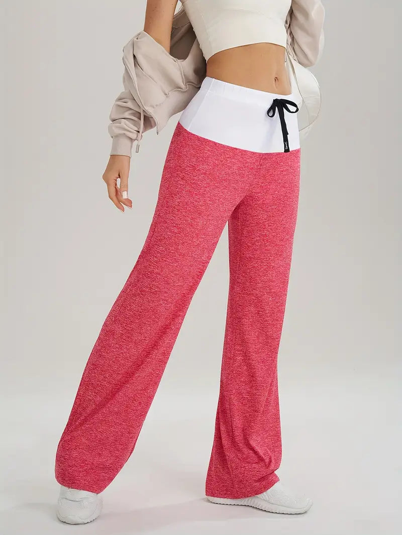 Ravelle – Pantaloni da jogging alla moda a vita alta e gamba larga