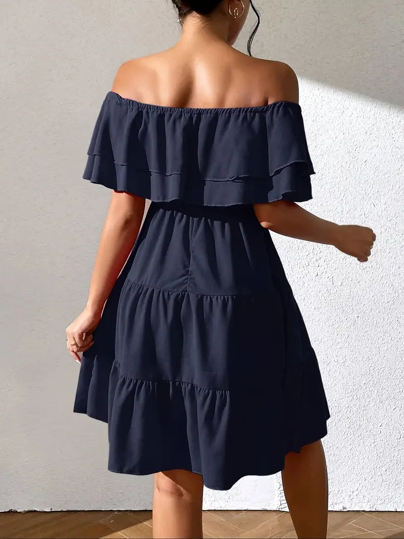 Salem – Elegante abito con spalline e volant