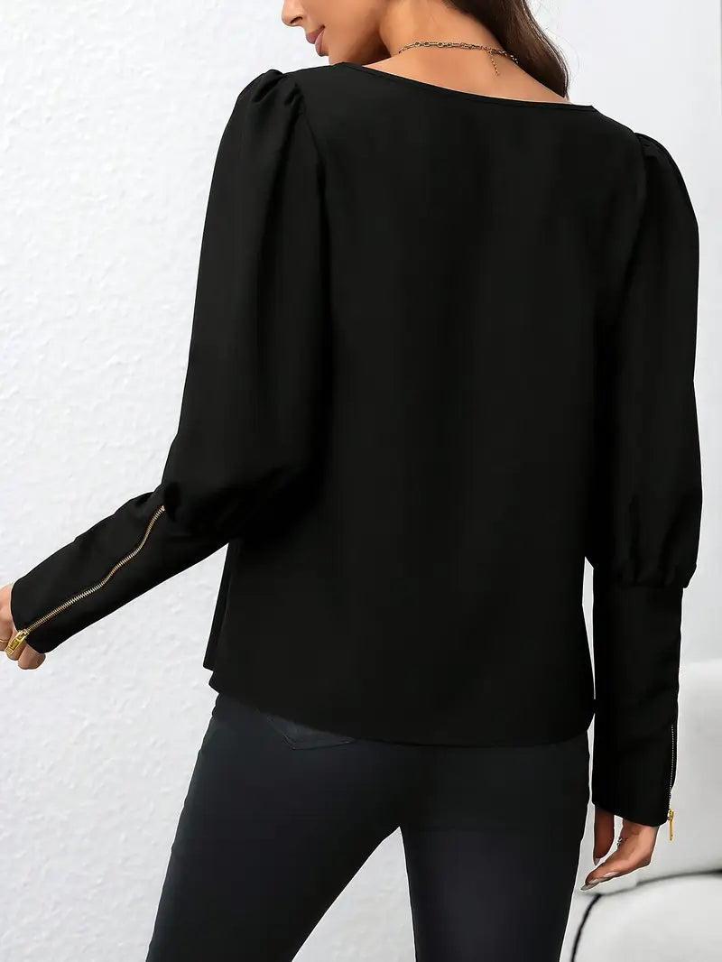 Aspen – Blusa elegante con maniche a sbuffo