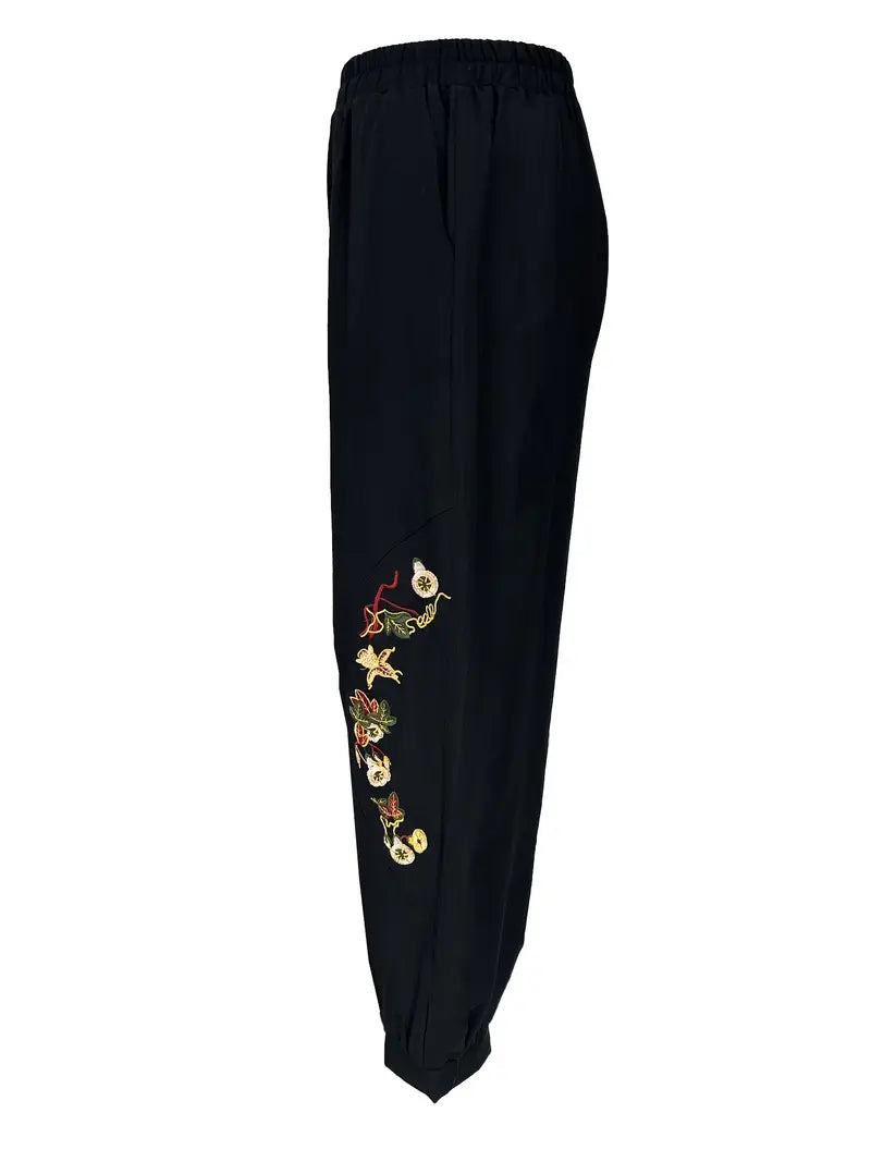 Vortessa - Pantaloni leggeri ricamati