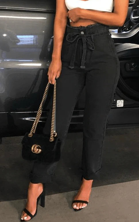 Orielle – Jeans paperbag a vita alta