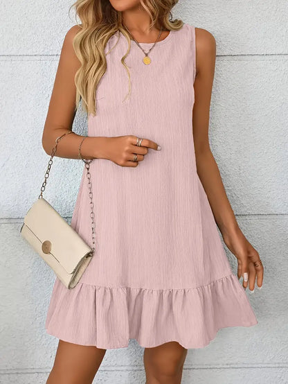 Luna – Abito senza maniche con bordi a balze alla moda