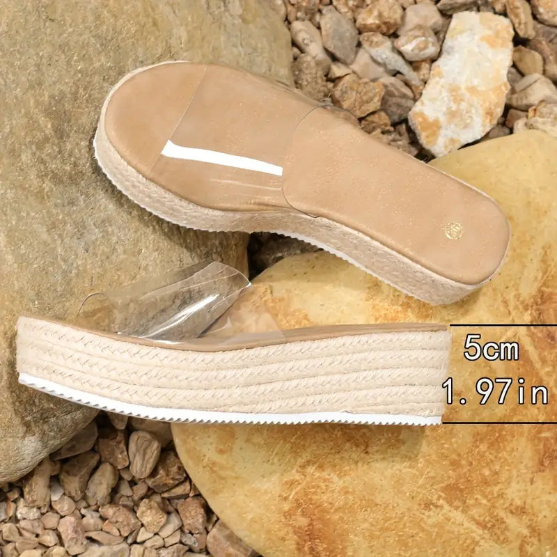 Ayumiya – Sandali con plateau e cinturino trasparente