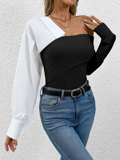Kayra – Top chic asimmetrico in maglia