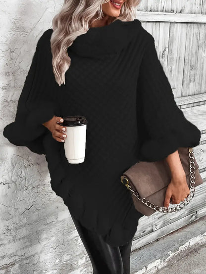 Dahlia – Maglione lavorato a maglia stile poncho