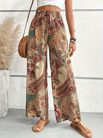 Onvya – Pantaloni ampi con stampa paisley