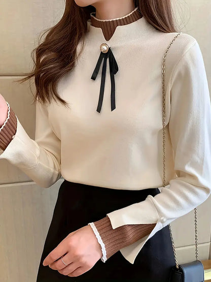 Quinn – Top elegante in cotone con colletto a volant