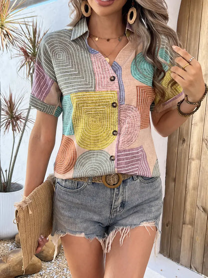 Belladonna – Elegante camicetta multicolore