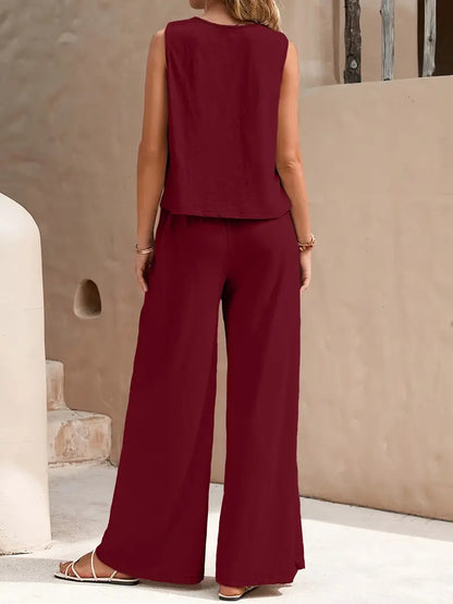 Faylisse – Elegante set da salotto senza maniche e gamba larga