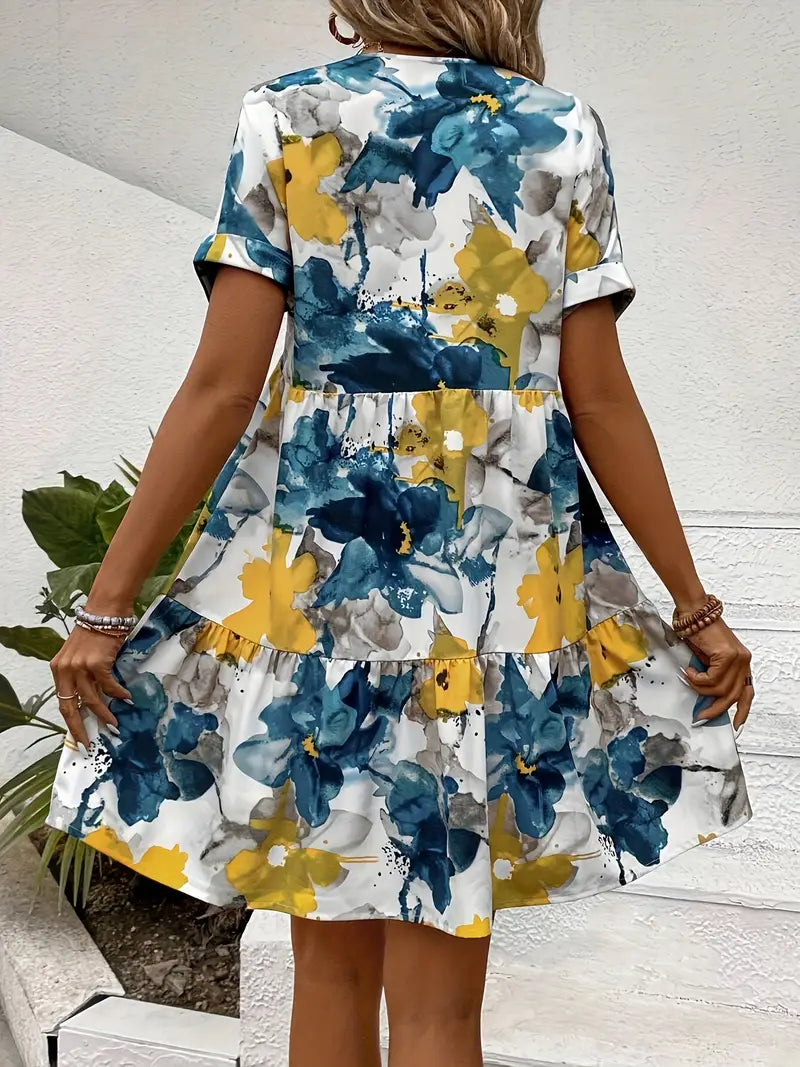 Evandria – Miniabito arioso con motivo floreale