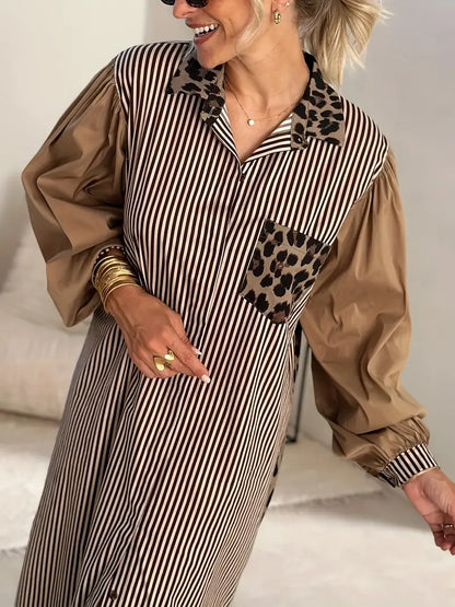 Zephyria – Elegante abito chemisier oversize in cotone