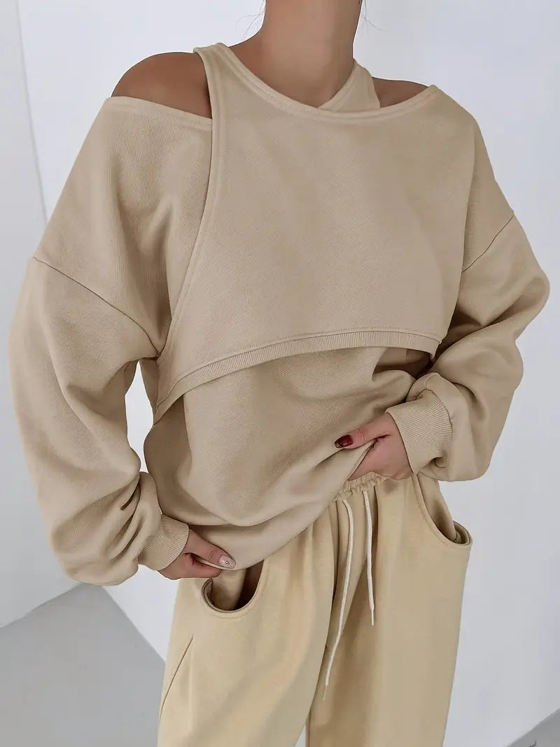 Nayka – Felpa in cotone con spalle scoperte