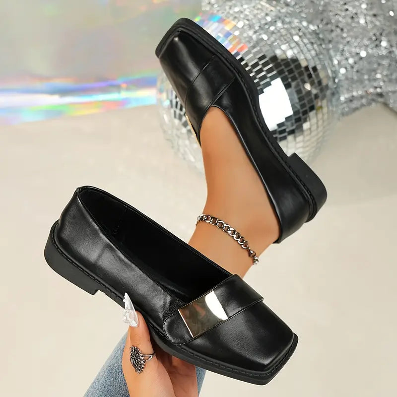 Eldraine – Elegante mocassino in pelle con punta quadrata