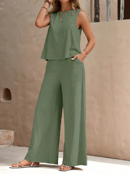 Faylisse – Elegante set da salotto senza maniche e gamba larga