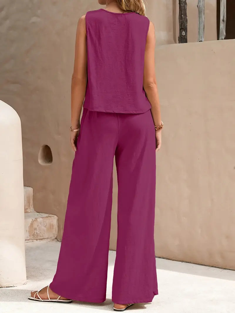 Remy – Elegante completo composto da top senza maniche e pantaloni