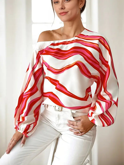 Ivora – Elegante camicetta a maniche lunghe con una spalla