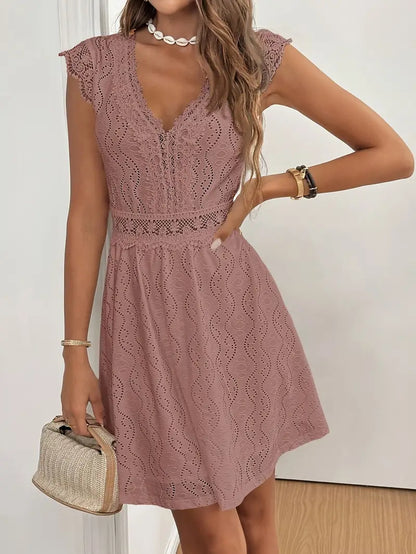 Avenleigh – Abito a trapezio da donna con maniche in pizzo