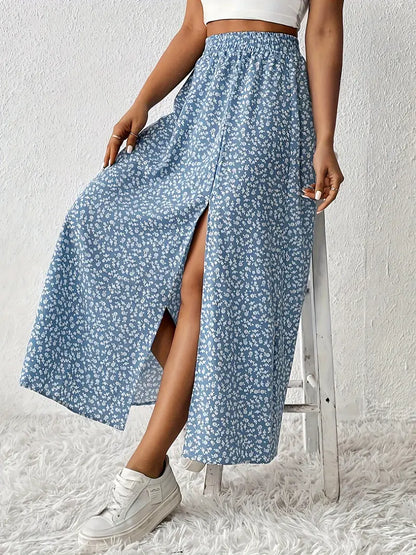 Aori – Eleganti gonne lunghe a vita alta con motivi floreali