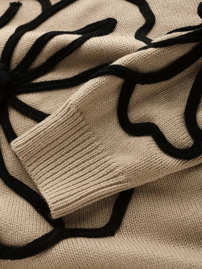 Kelsey – Maglione lavorato a maglia con ricami floreali