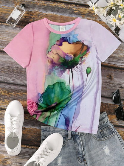 Damia – T-shirt con stampa floreale creativa