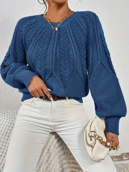 Yashodha – Elegante maglione lavorato a maglia con maniche a sbuffo