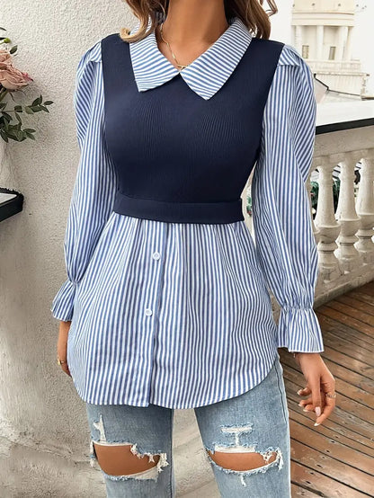 Chinee – Top elegante realizzato in cotone con effetto a due strati