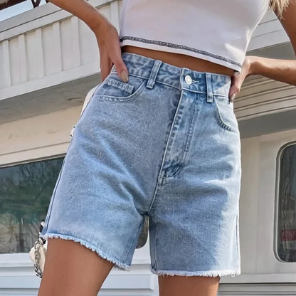 Elisora - Shorts in denim alla moda a vita alta