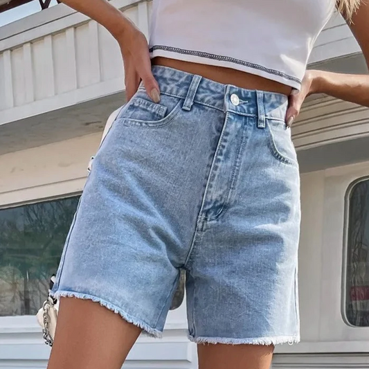 Elisora - Shorts in denim alla moda a vita alta