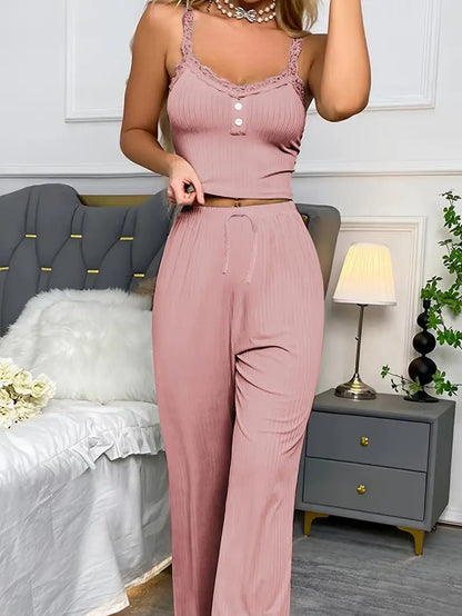 Thaliora – Set alla moda composto da top senza maniche e pantaloni