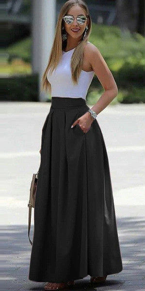 Tzafira – Gonna elegante maxi a vita alta