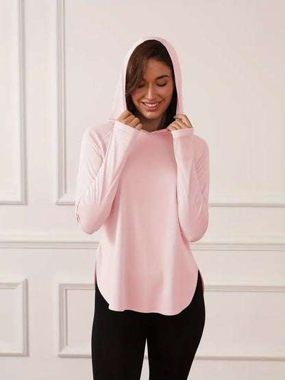 Viletta – Elegante e leggero top con cappuccio e maniche lunghe