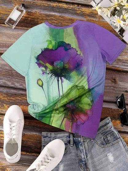 Damia – T-shirt con stampa floreale creativa