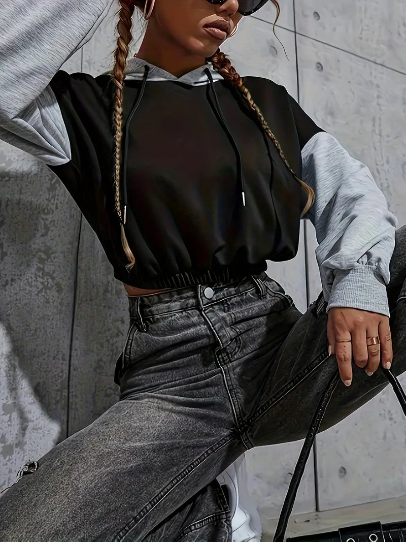 Cerese - Elegante felpa con cappuccio corta in cotone