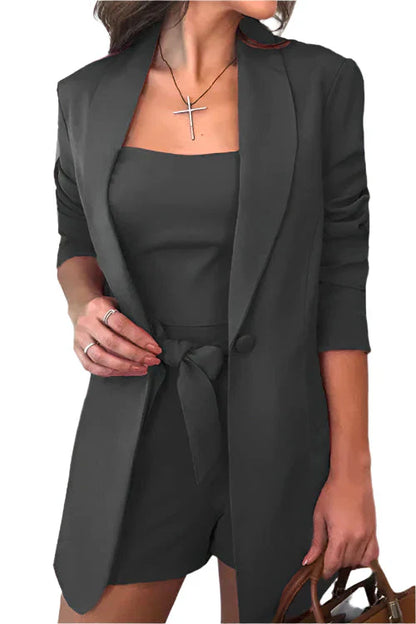 Meliora - Completo blazer corto chic da 3 pezzi