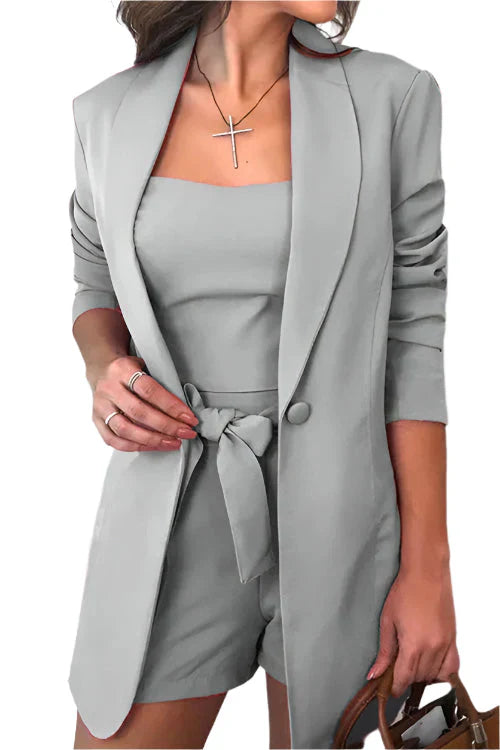 Meliora - Completo blazer corto chic da 3 pezzi
